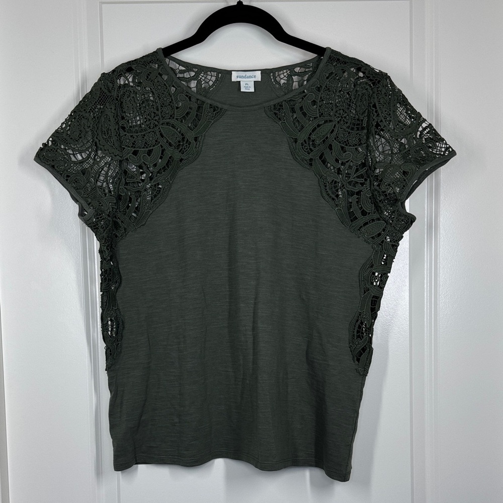 Sundance Top With Lace Cap Sleeves